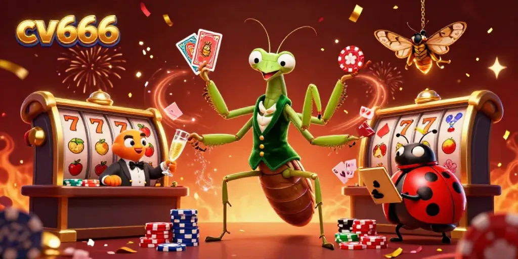 Engaging scene with cv666 characters dealing cards and managing chips in a vibrant casino atmosphere.