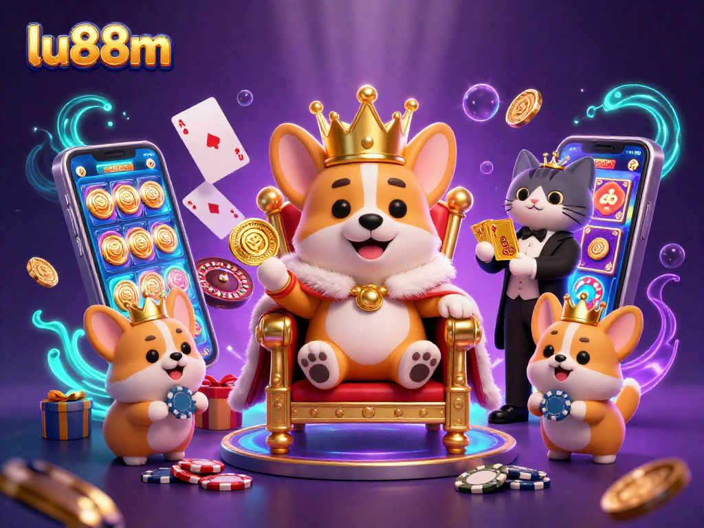 Engage with thrilling casino experiences at lu88m featuring vibrant slot games and a royal corgi.
