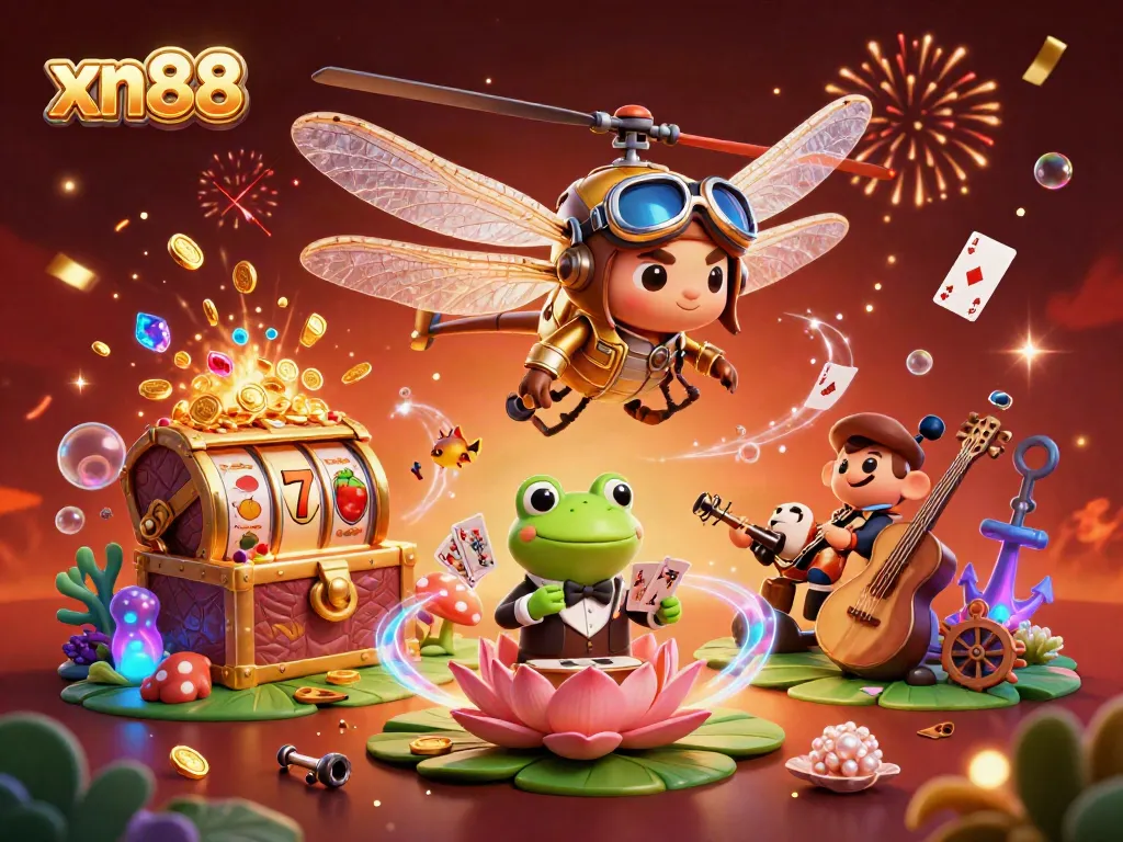 Experience exciting gameplay at xn88 with vibrant 3D art showcasing a lively casino scene.