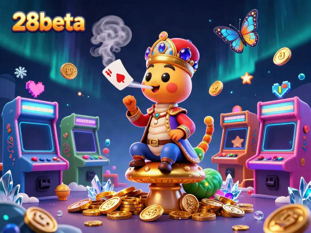 Experience lively casino action with 28beta through an enchanting 3D illustration featuring unique gambling elements.