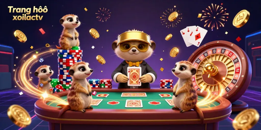 Engage with the vibrant casino action at Trang chủ xoilactv as meerkats orchestrate a lively gambling operation.