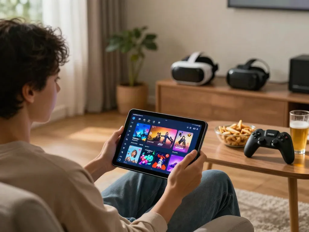 Engaging with various games on garuda404 platform in a cozy digital playground.