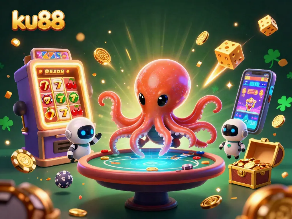 Experience the excitement of ku88 with a vibrant 3D casino scene and thrilling gaming elements.