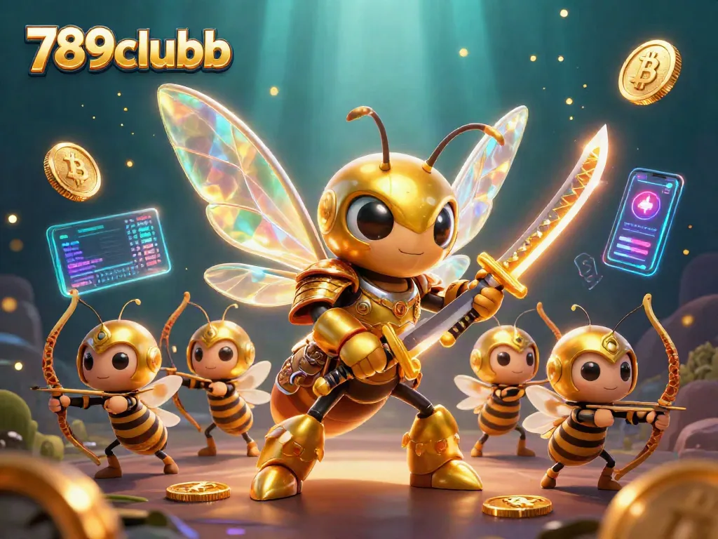 Engage with the immersive world of 789clubb featuring golden samurai hornets and crypto elements.