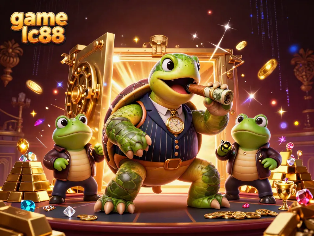Participate in game lc88 with luck as the mobster turtle and bullfrog enforcers surround treasures.