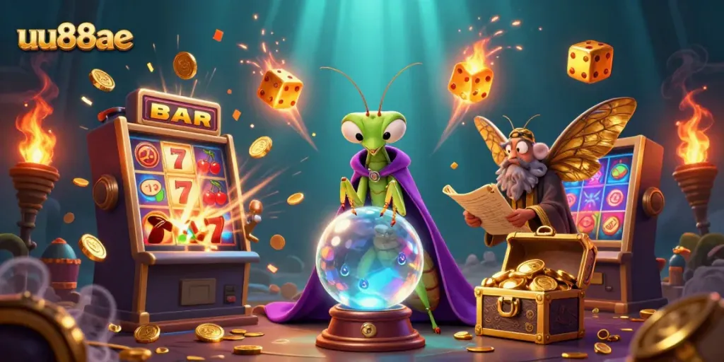 Experience thrilling action at uu88ae with vibrant casino elements and animated characters.