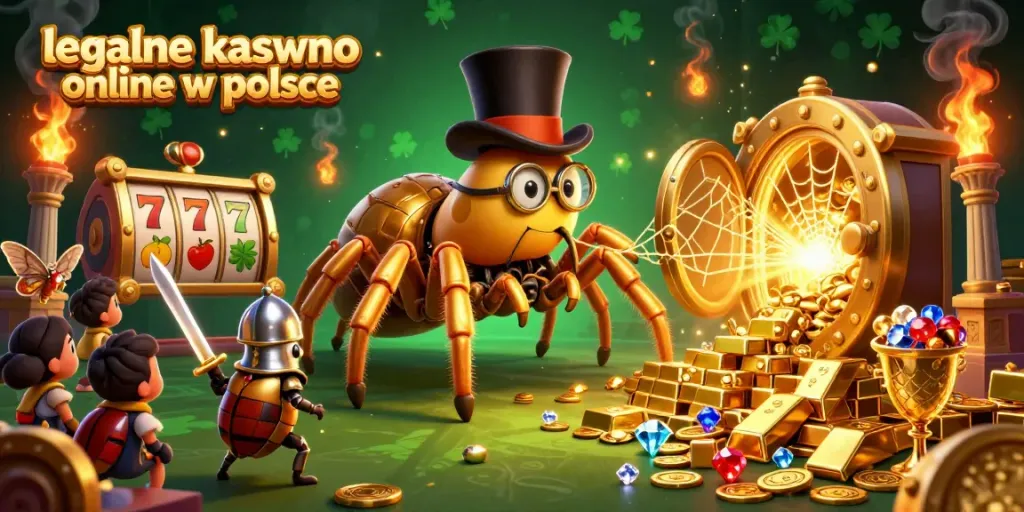 Play exciting games at legalne kasyno online w polsce with a vibrant 3D illustration of thrilling casino elements.