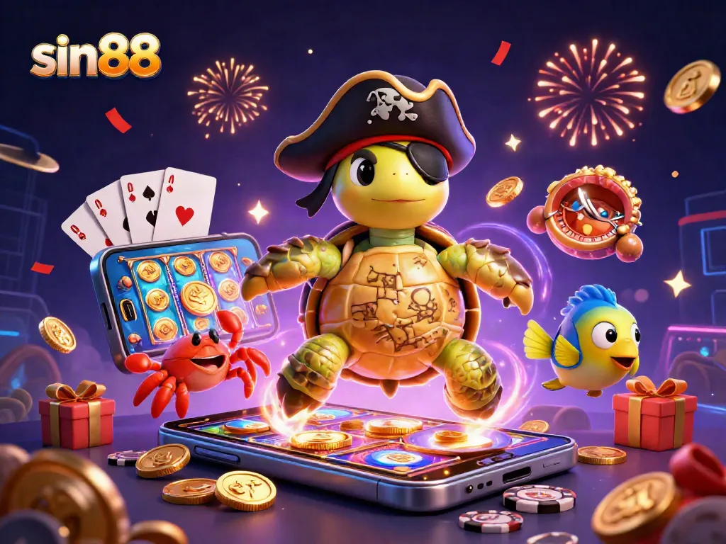 Play the exciting sin88 casino with vibrant slot games and treasures in a detailed 3D scene.