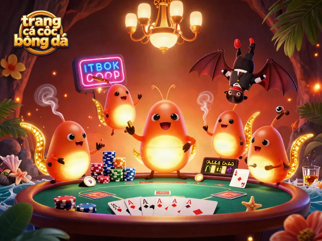 Experience vibrant trang cá cược bóng đá moments with golden glowworms lighting a rich casino scene.