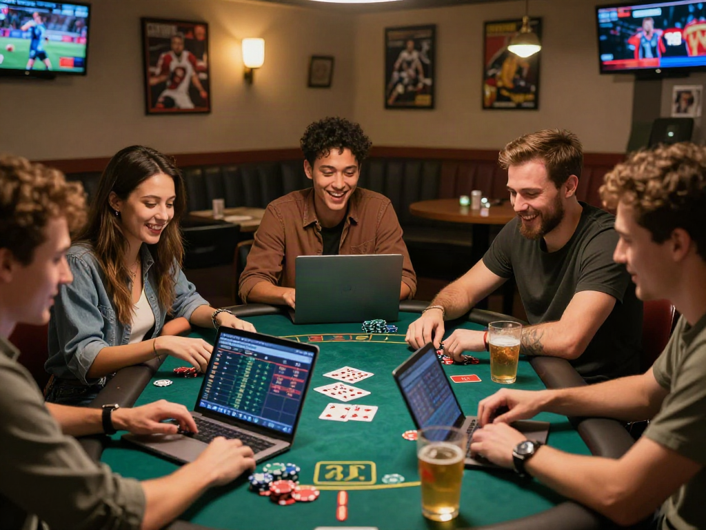 먹튀검증 추천 먹튀스팟 highlights exciting gaming strategies in a vibrant lounge setting.
