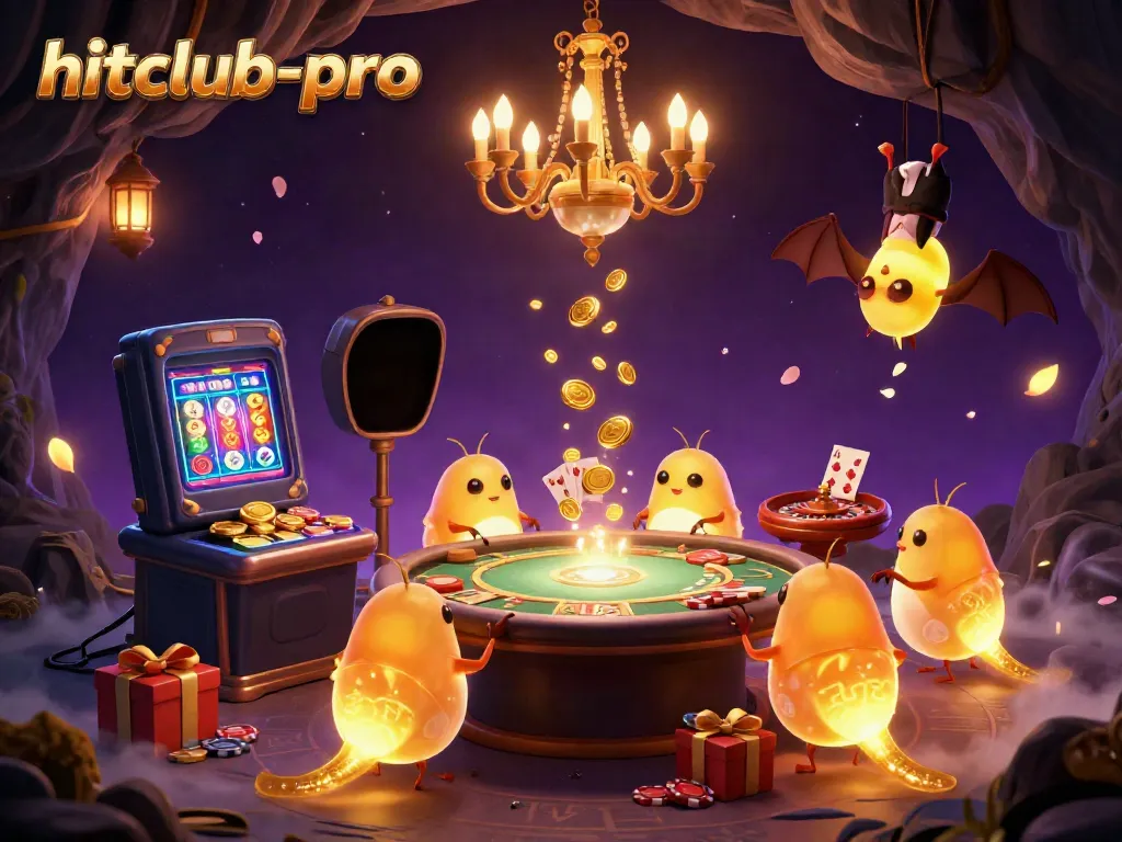 Engage with hitclub-pro casino adventures featuring glowworm characters and vibrant gambling elements.