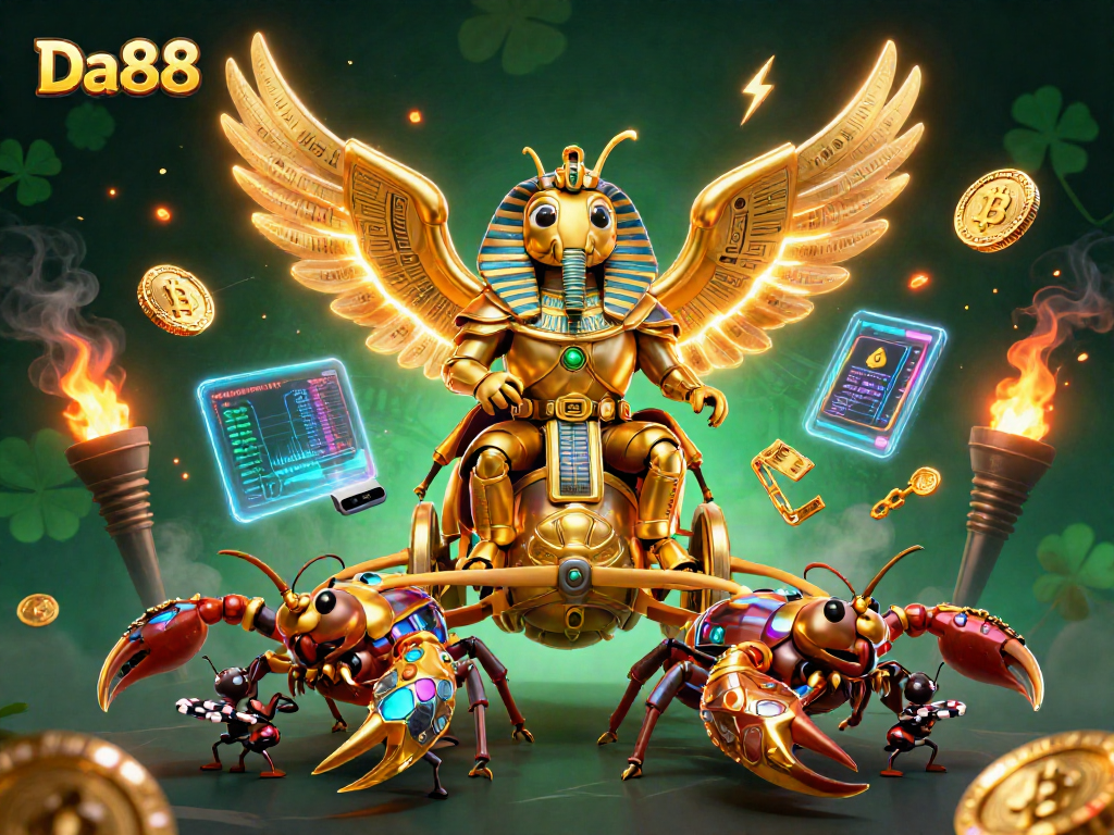 Activate excitement with Da88, showcasing a vibrant casino scene featuring 3D characters and crypto elements.